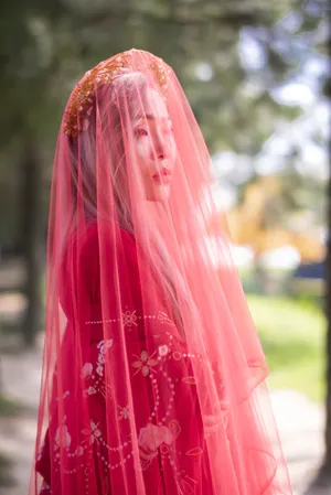 红衣古典美女图片_1