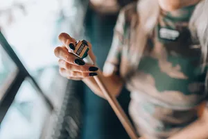 纯黑色长美甲图片第1张
