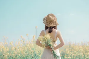 小清新女生背影照片