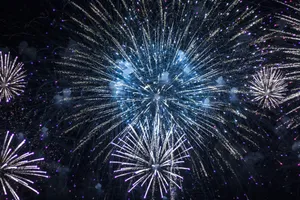 空中灿烂烟花图片_1