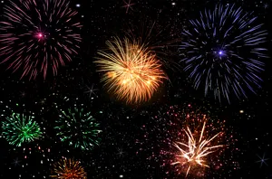 除夕夜空烟花爆竹图片