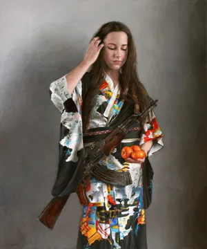 长枪和服美女图片