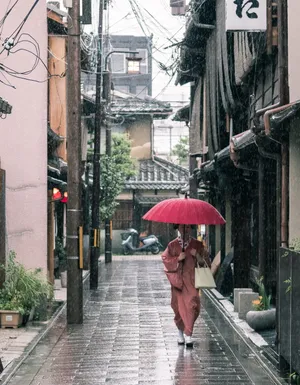 撑伞日本和服女子图片
