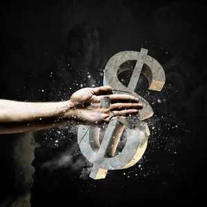 手掌横切美元符号创意图片第1张