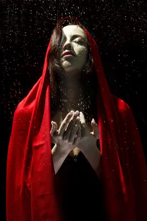 红头纱美女写真摄影_1