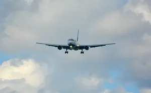 高空中飞翔客机图片第1张