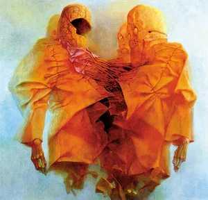 连体骷髅插画恐怖图片