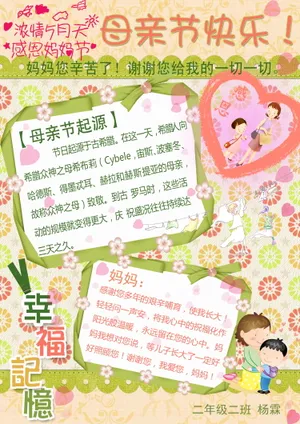 母亲节快乐手抄报图片_1