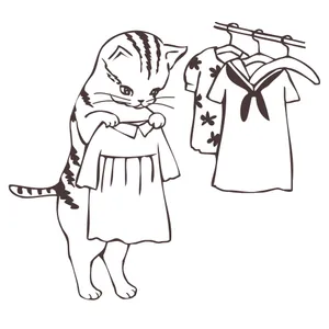 花猫晾衣简笔画_1