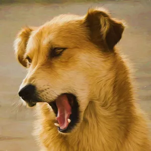 小黄狗高清绘画图片
