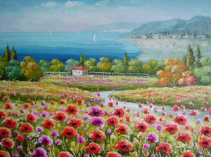 花海油画图片