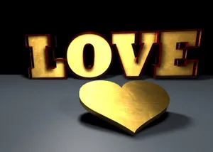 七夕节love金色字体图片第1张