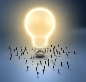 创意灯泡人物图片_1