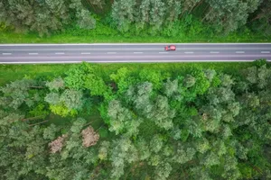 森林公路鸟瞰图第1张