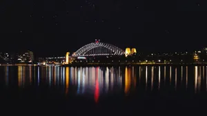 悉尼港湾大桥夜景图片_8