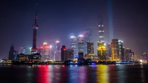 高清上海外滩夜景图片_4