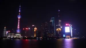 高清上海外滩夜景图片_5