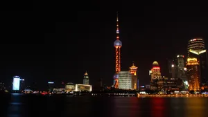 高清上海外滩夜景图片_7