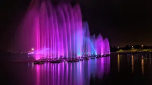 高清音乐喷泉夜景图片