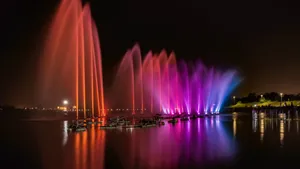 高清音乐喷泉夜景图片_3