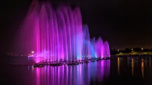 高清音乐喷泉夜景图片_4