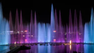 高清音乐喷泉夜景图片_7