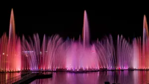 高清音乐喷泉夜景图片_8