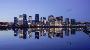 城市建筑风景倒影图片_2
