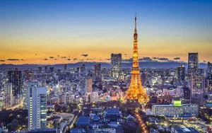 日本东京塔夜景图片_4