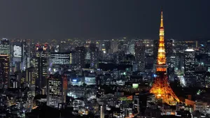 日本东京塔夜景图片_6