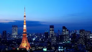 日本东京塔夜景图片_7