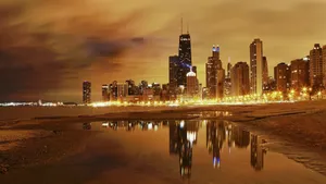 美国芝加哥城市夜景图片_2