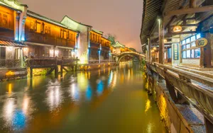 浙江乌镇夜景图片_5