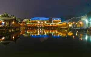 浙江乌镇夜景图片_6