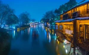 浙江乌镇夜景图片_9
