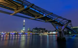 伦敦千禧桥夜景桌面壁纸_12
