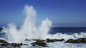 高清大海浪花图片_5