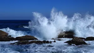 高清大海浪花图片_8