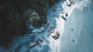 唯美航拍岛屿海岸图片_7