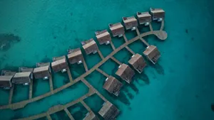 唯美海边鸟瞰图片_6