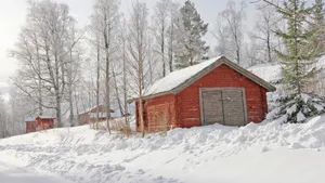 冬季唯美雪中小屋图片_5