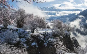 索松村雪山雪景图片_10