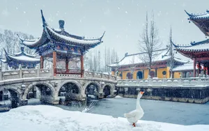 古典诗意雪景图片壁纸_2