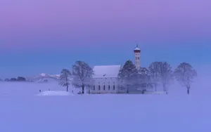 德国巴伐利亚冬天雪景图片壁纸_9