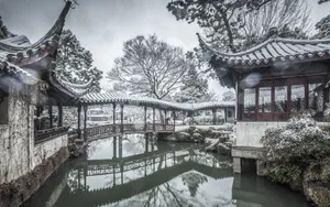 冬季苏州拙政园雪景图片壁纸_9