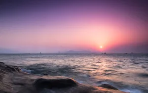 唯美海边日出摄影风景图片_9