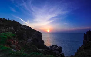 唯美海边日出摄影风景图片_11