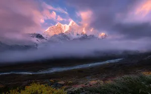 寂静的山川湖泊美景图片_8
