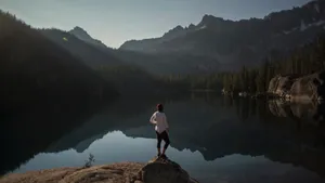 宁静的湖泊风景图片_9