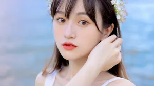 清新养眼美女海边写真图片_9